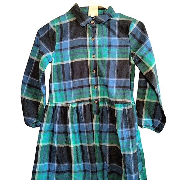 thereabouts Other - NWT Thereabouts Girls Green Blue Plaid Dress Sz S(7/8) Playtime Outdoor Fun